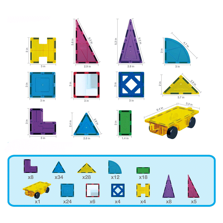 PicassoTiles 152pcs Magnetic Tiles Building Blocks Children&