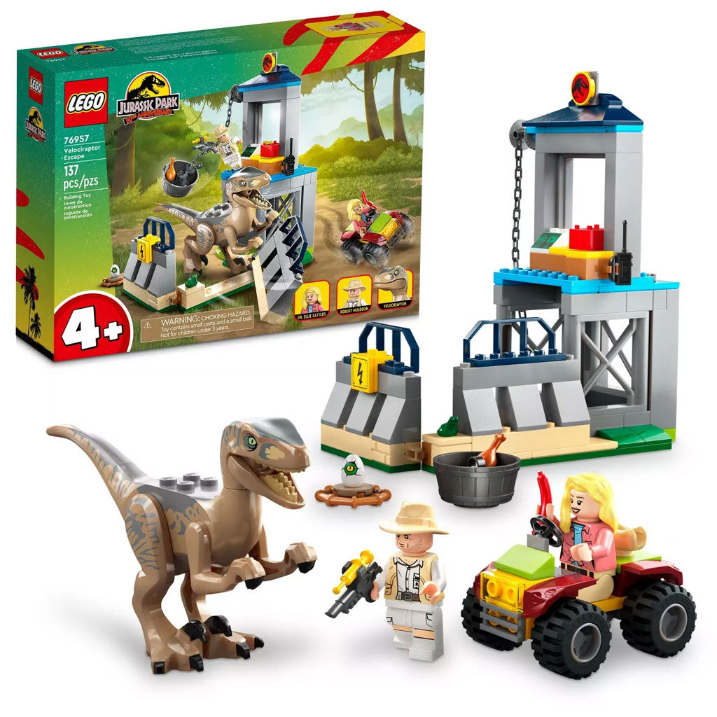 LEGO Universal Jurassic Park Velociraptor Escape Building Set (76957) - Packaging