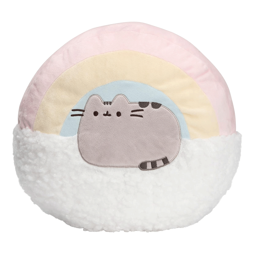 GUND Pusheen Round Rainbow Pillow 13" Plush Toy - Front