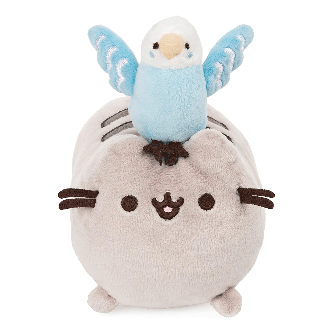 GUND Pusheen and Bo the Parakeet Best Friends Set 6" Plush Toy - Front of stuffed animal