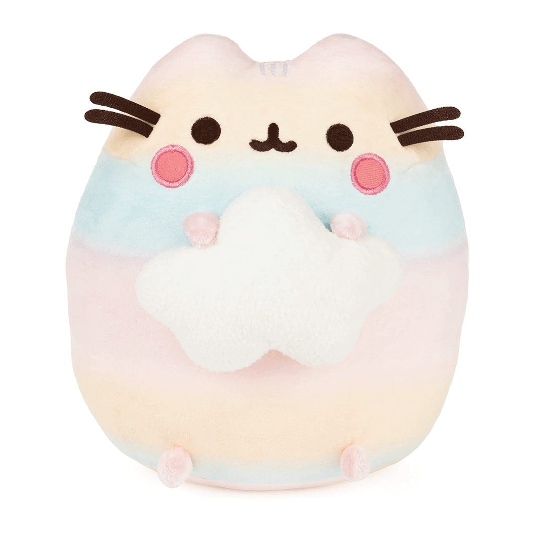 GUND Pusheen Rainbow Ombre 9.5" Plush Toy - Front of stuffed animal