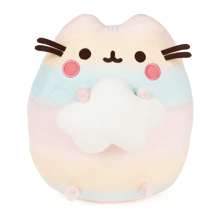 GUND Pusheen Rainbow Ombre 9.5" Plush Toy - Front of stuffed animal