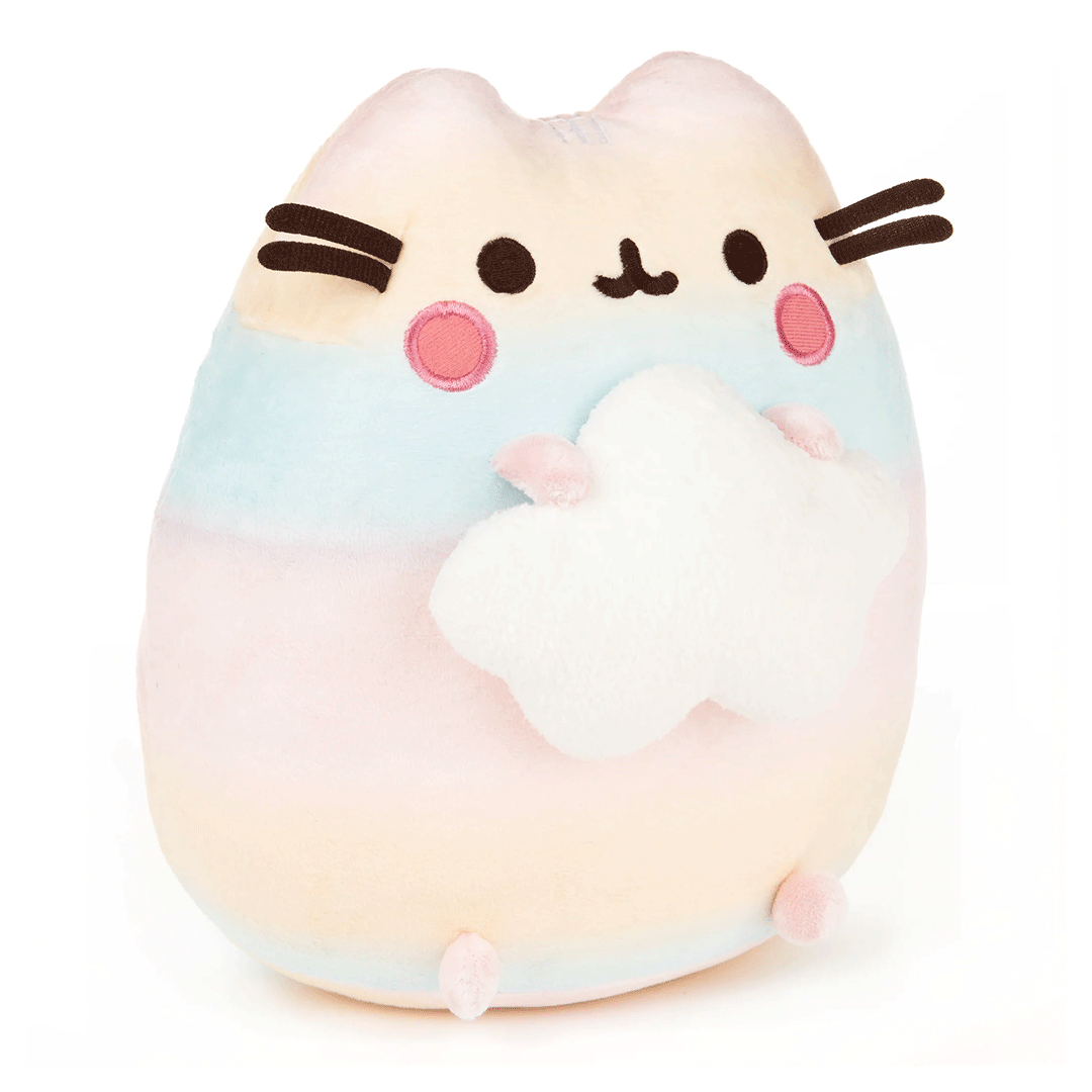 GUND Pusheen Rainbow Ombre 9.5" Plush Toy - Side of stuffed animal