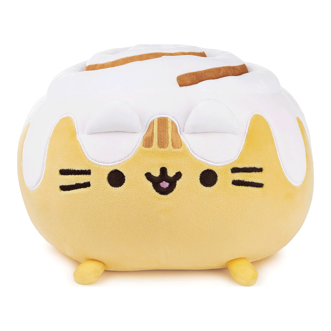 GUND Pusheen Catfé Cinnamon Roll Squisheen 12" Plush Toy - Front of stuffed animal