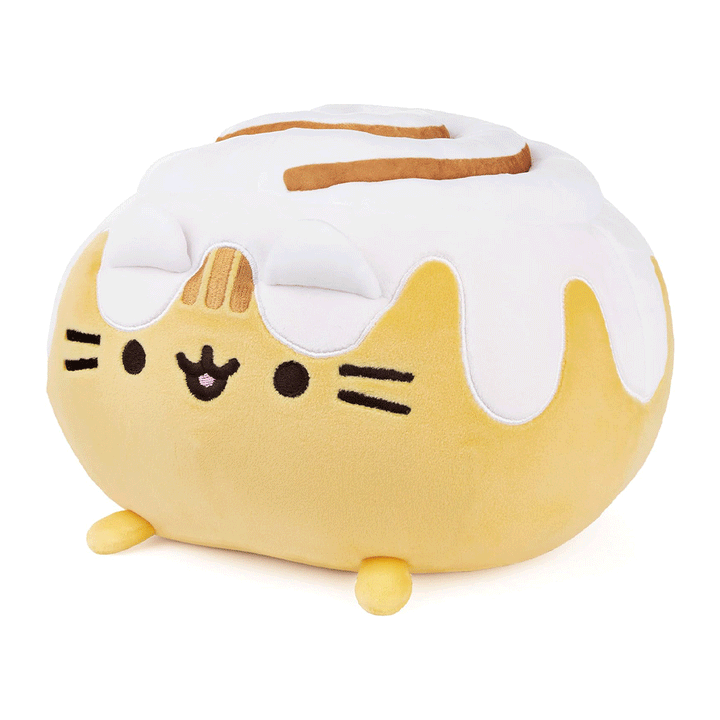 GUND Pusheen Catfé Cinnamon Roll Squisheen 12" Plush Toy - Side of stuffed animal