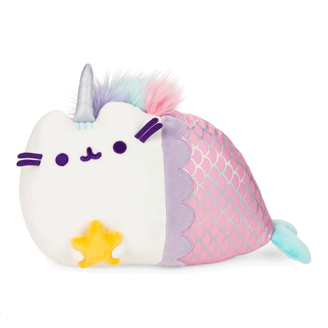 GUND Pusheen Magical Lights Light-Up Mermaid Pusheenicorn 12" Plush Toy - Front of stuffed animal