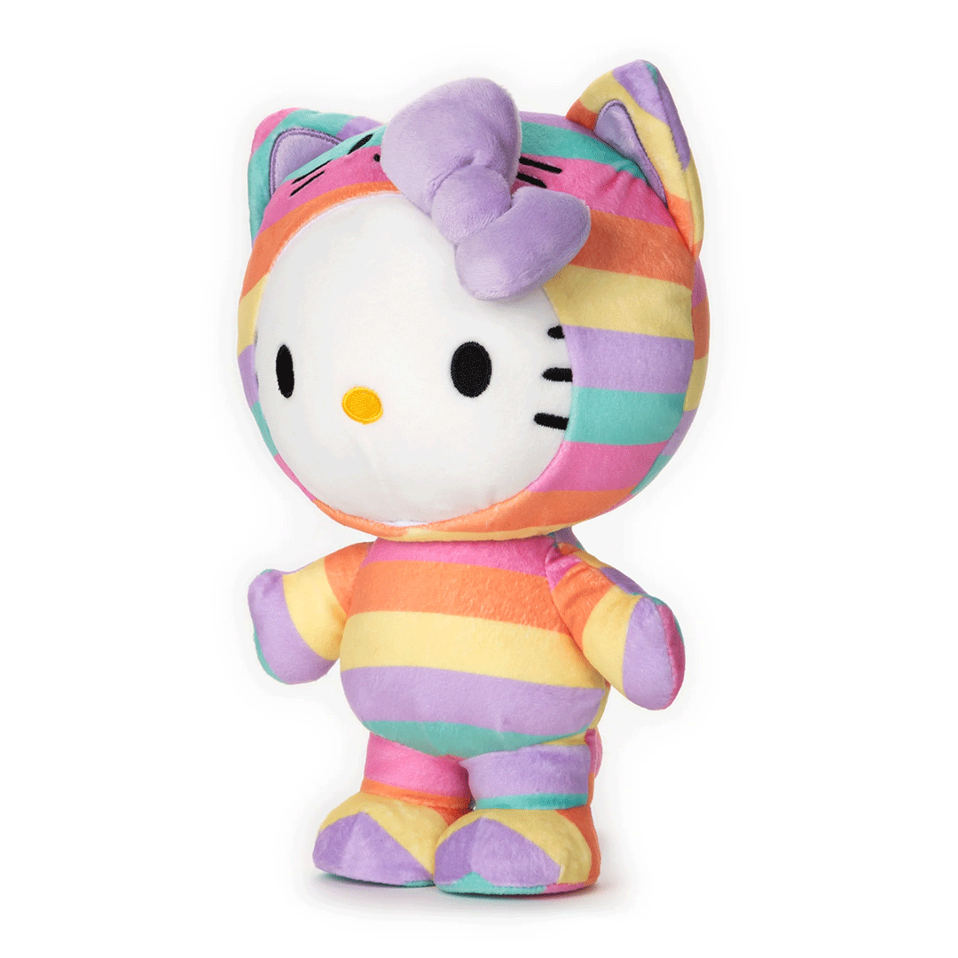GUND Sanrio Hello Kitty in Rainbow Outfit 9.5" Plush Toy - Side of stuffed animal