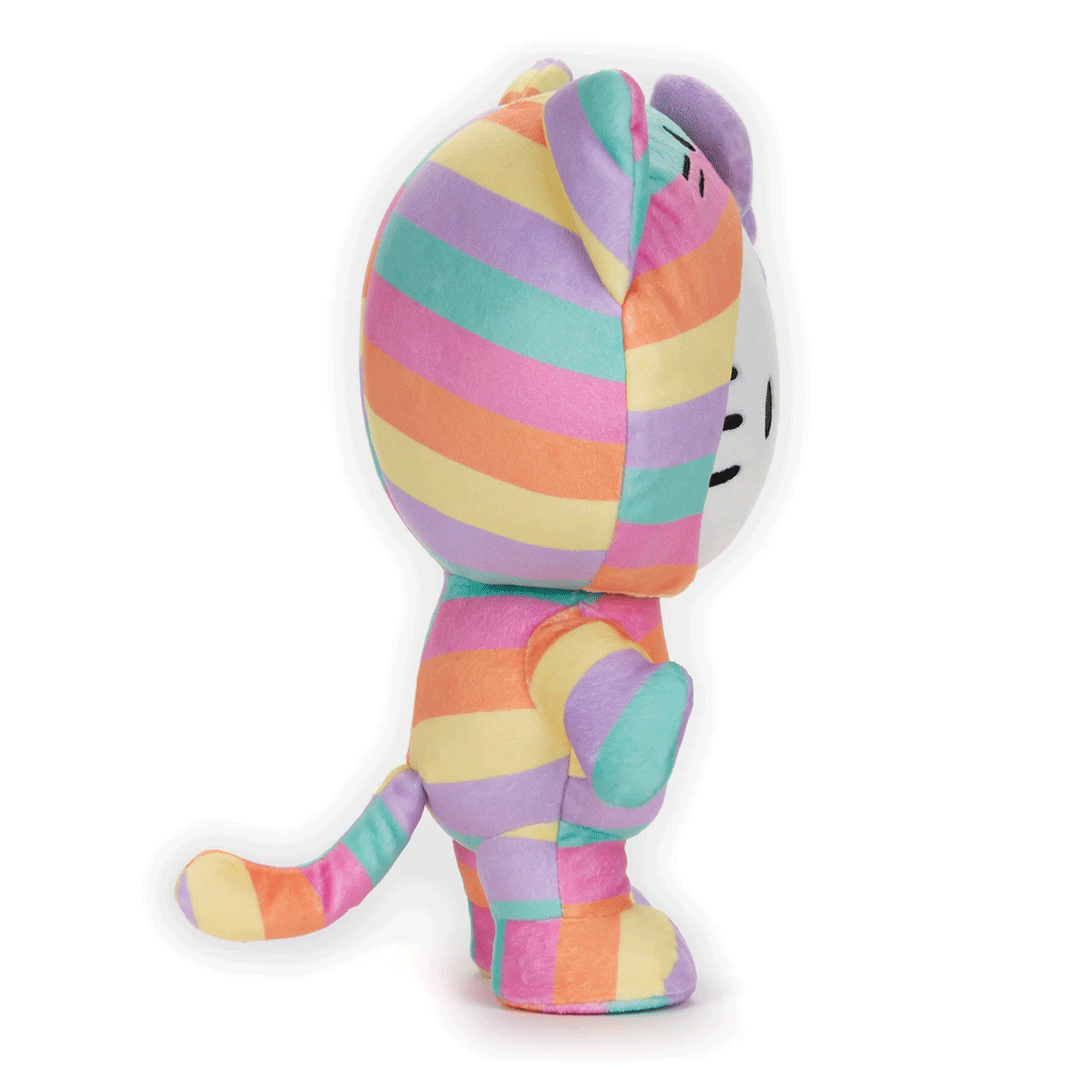 GUND Sanrio Hello Kitty in Rainbow Outfit 9.5" Plush Toy - Side of stuffed animal