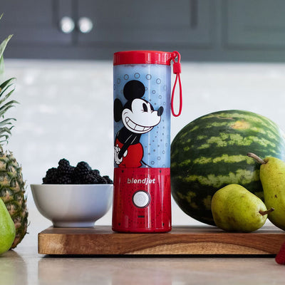 BlendJet 2 Disney Mickey Mouse Cordless Personal Blender - Blender in Kitchen Setting with Fruits