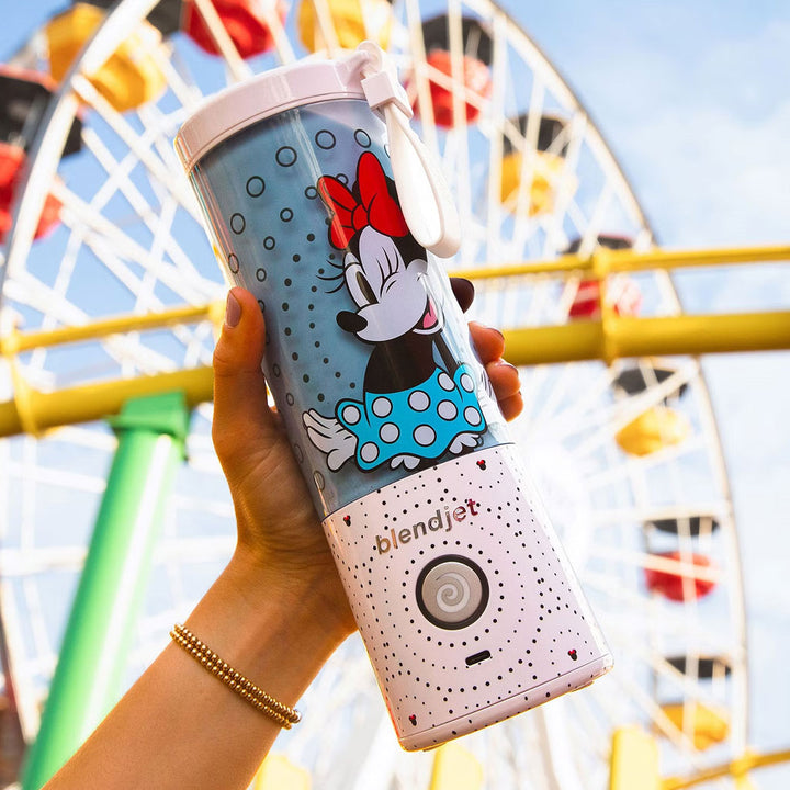 BlendJet 2 Disney Minnie Mouse Cordless Personal Blender - Blender in Front of Santa Monica Pier Ferris Wheel