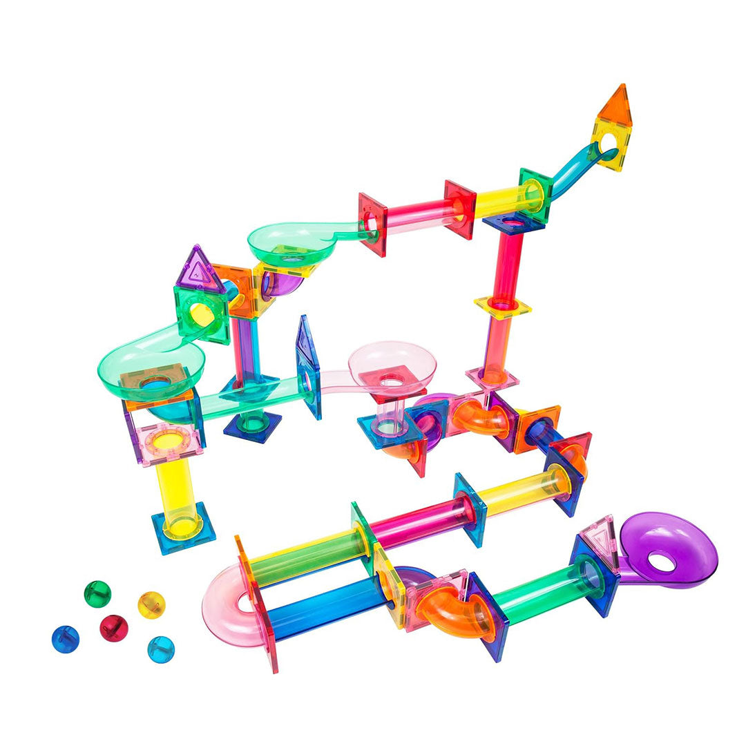 PicassoTiles 120pc Marble Run Magnetic Tile Children's Play Set - Full set