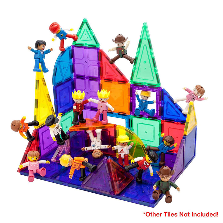 PicassoTiles 16pc Magnetic Character Figure Set - Example of uses