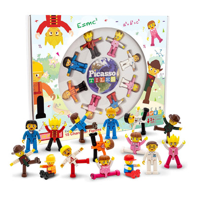 PicassoTiles 15pc Magnetic Character Figure Set - Full set