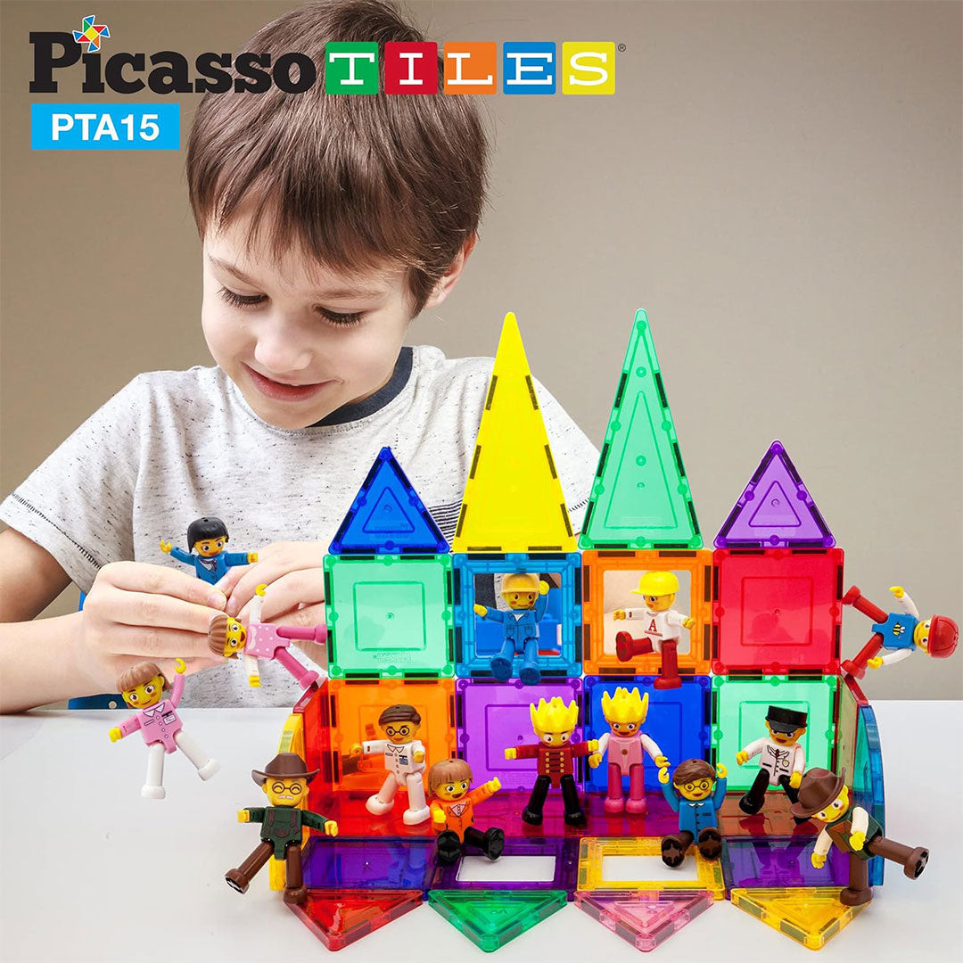 PicassoTiles 15pc Magnetic Character Figure Set - Lifestyle