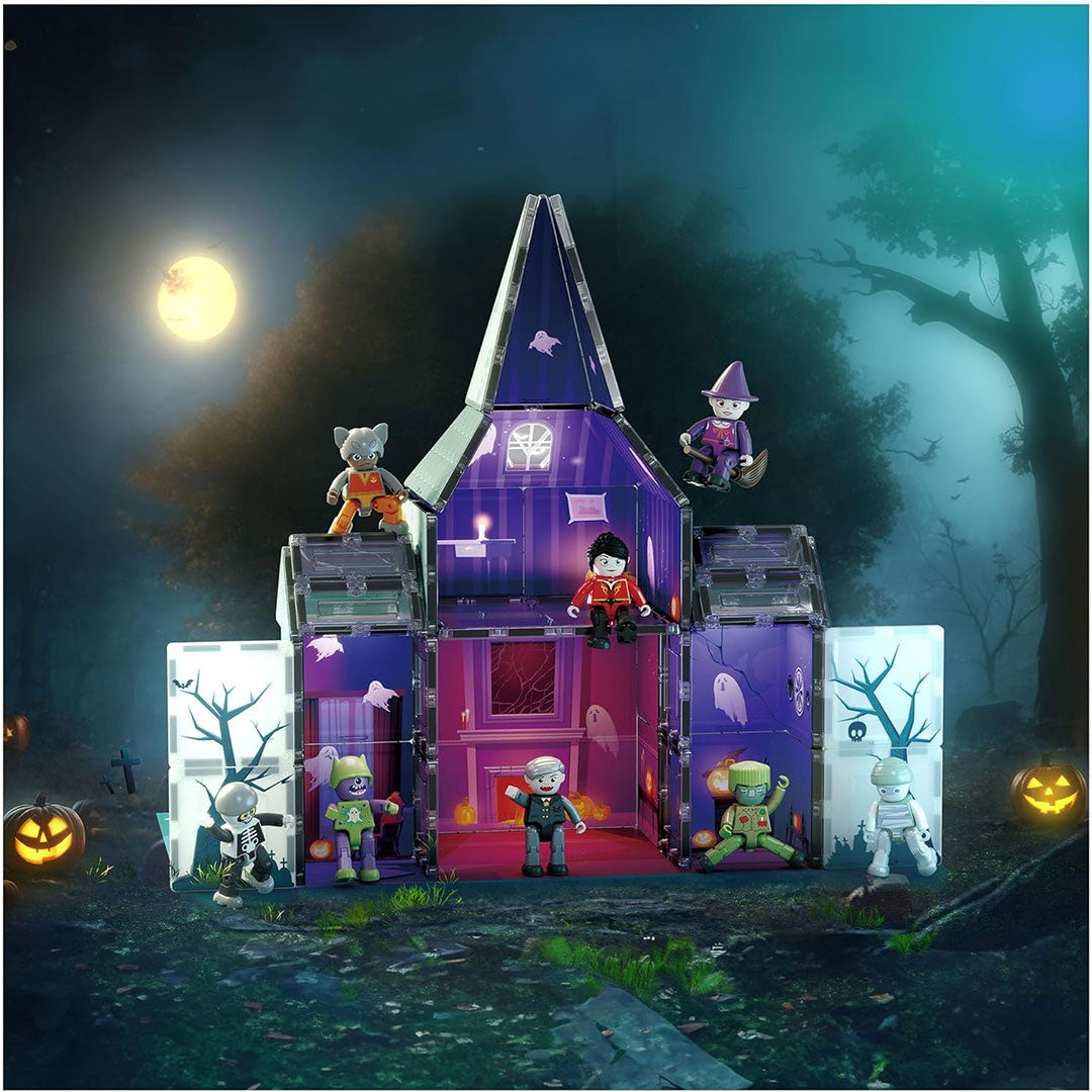 PicassoTiles 57pc Haunted House Magnetic Tiles Children&