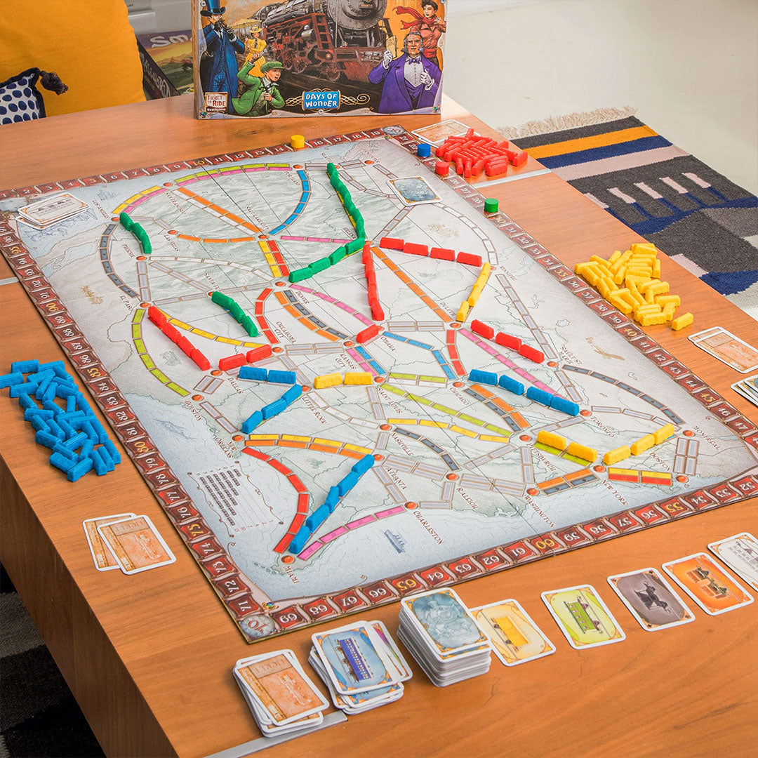 Ticket to Ride Strategy Board Game - Example board setup