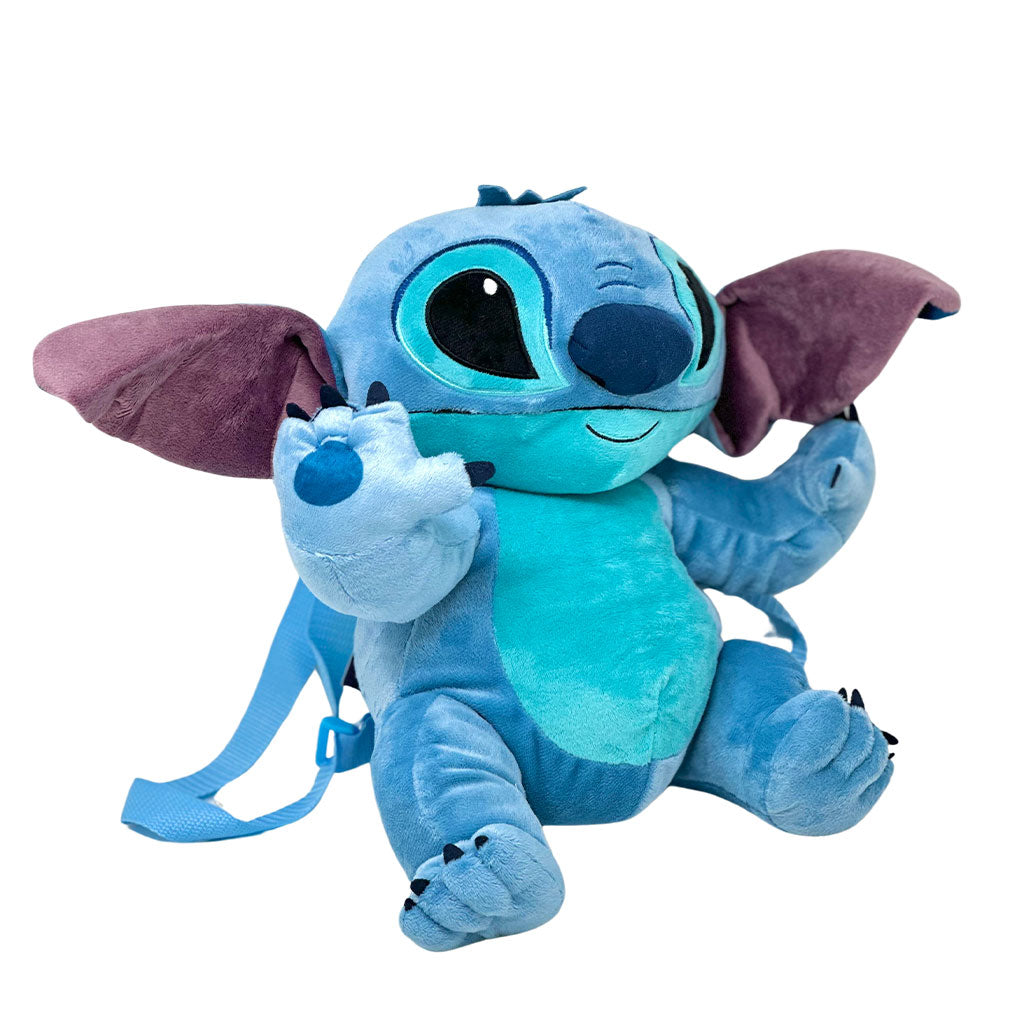 Accessory Innovations Disney Lilo and Stitch 15" Stitch Plush Backpack - Side View of Lilo and Stitch Backpack with Blue Straps