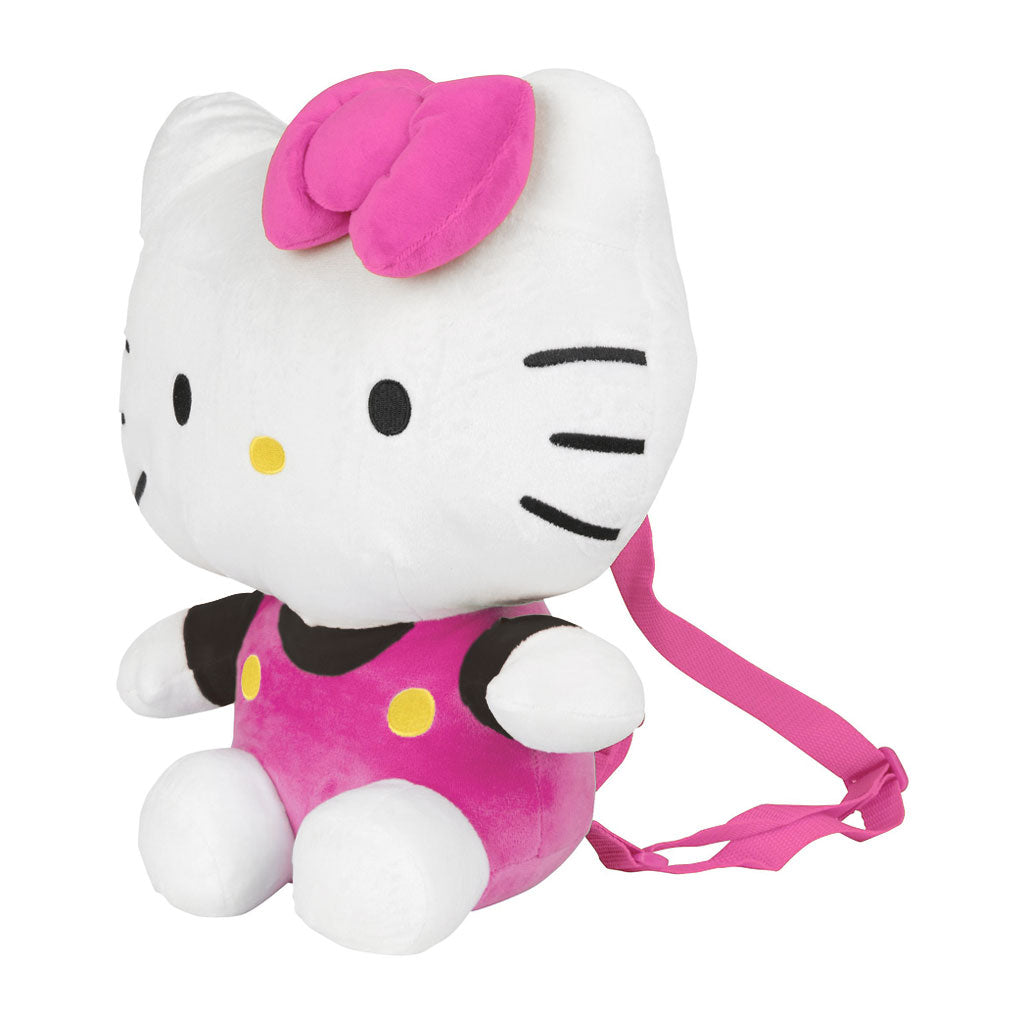 Accessory Innovations Sanrio 14" Hello Kitty Pink and Black Plush Backpack - Side View