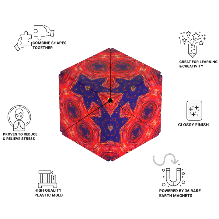 SHASHIBO Shape Shifting Fidget Cube - Jumbie Art Series - Features