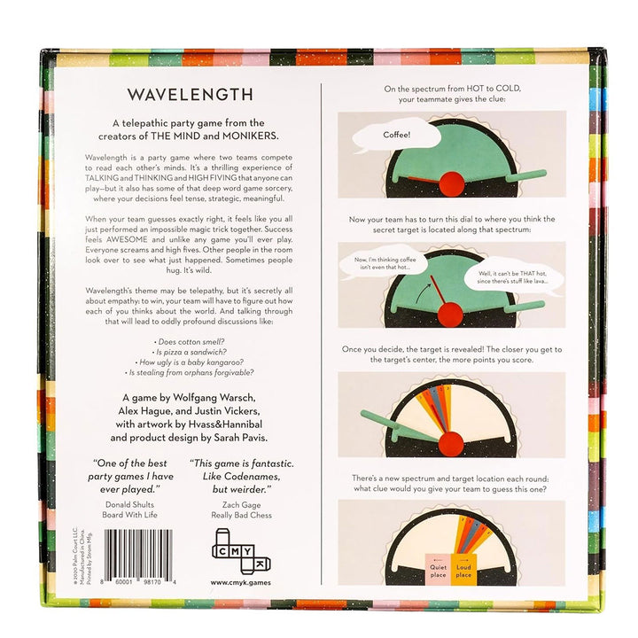 Wavelength Social Party Game - Back of box
