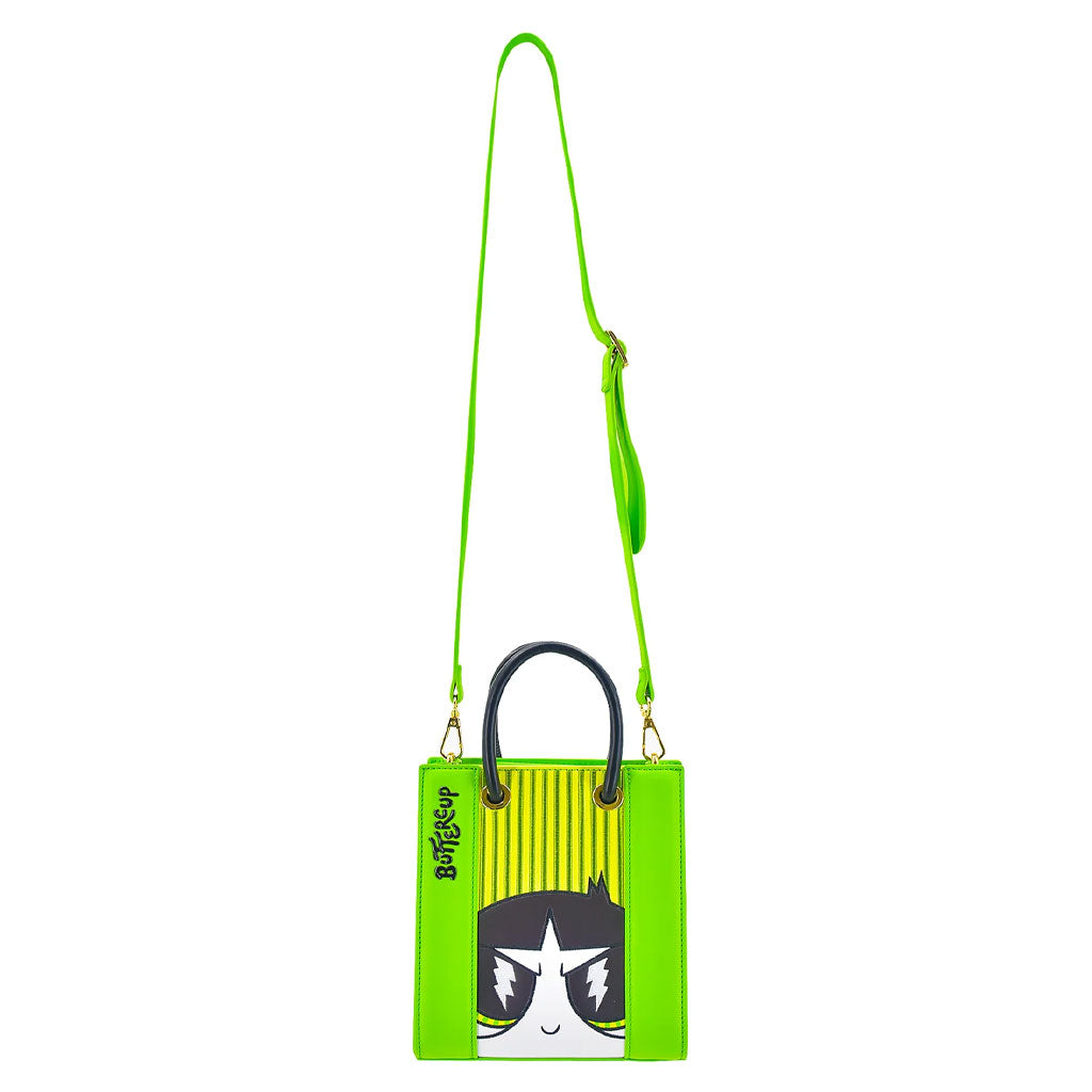 Fred Segal Cartoon Network Powerpuff Girls Buttercup Mini Tote Bag - Front with Strap