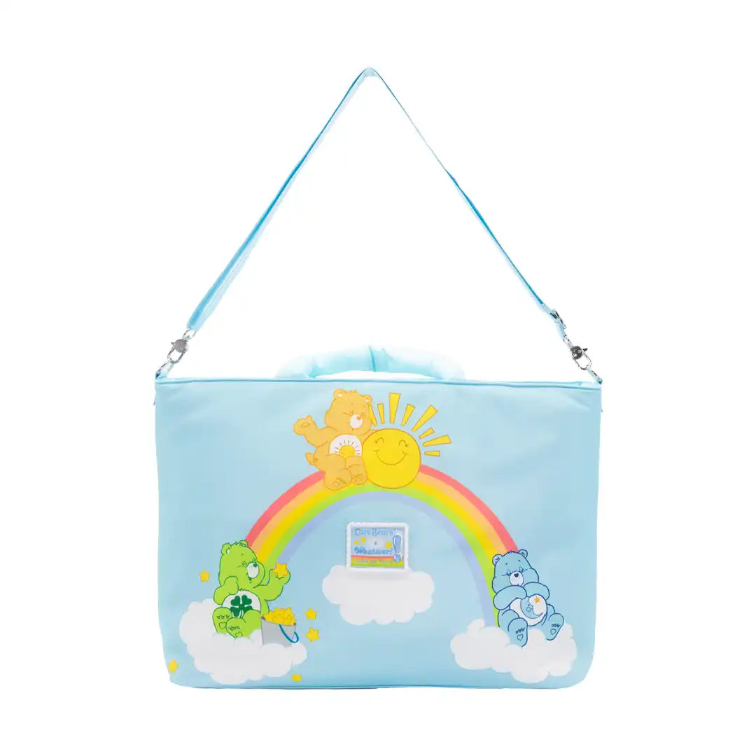 Whatever Makes You Happy Care Bears and Clouds Quilted Nylon Tote Bag