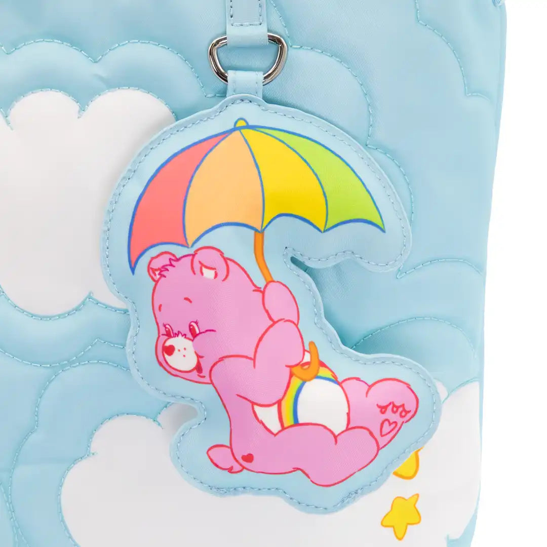 Whatever Makes You Happy Care Bears and Clouds Quilted Nylon Tote Bag
