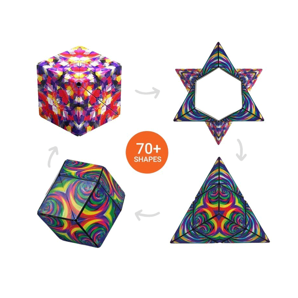 SHASHIBO Shape Shifting Fidget Cube - Laurence Gartel Art Series - Shape examples