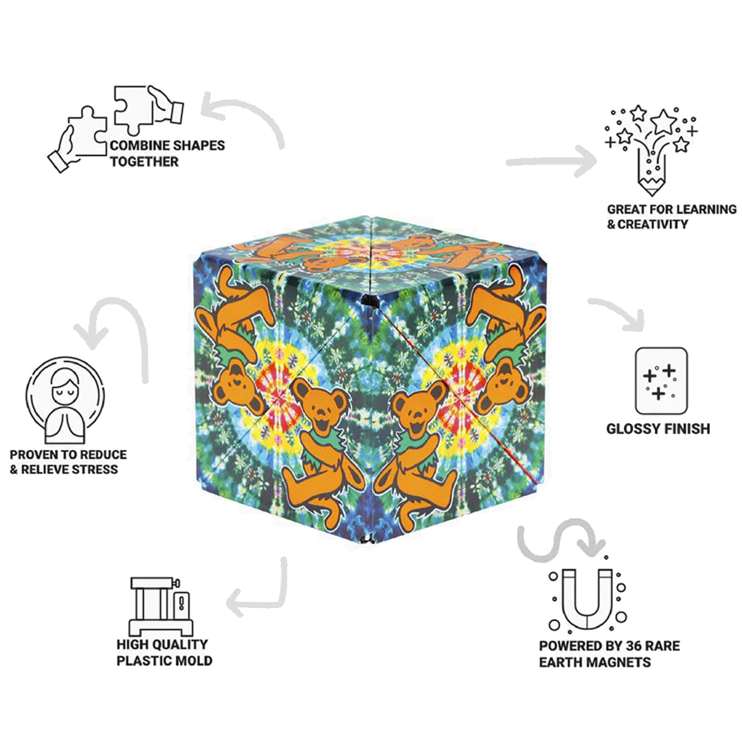 SHASHIBO Shape Shifting Fidget Cube - Grateful Dead Series - Features