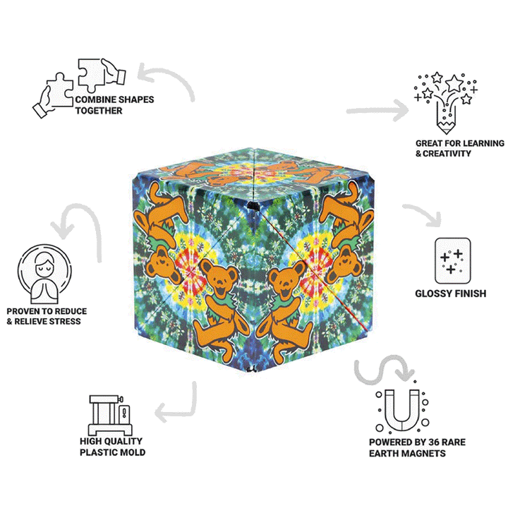 SHASHIBO Shape Shifting Fidget Cube - Grateful Dead Series - Features