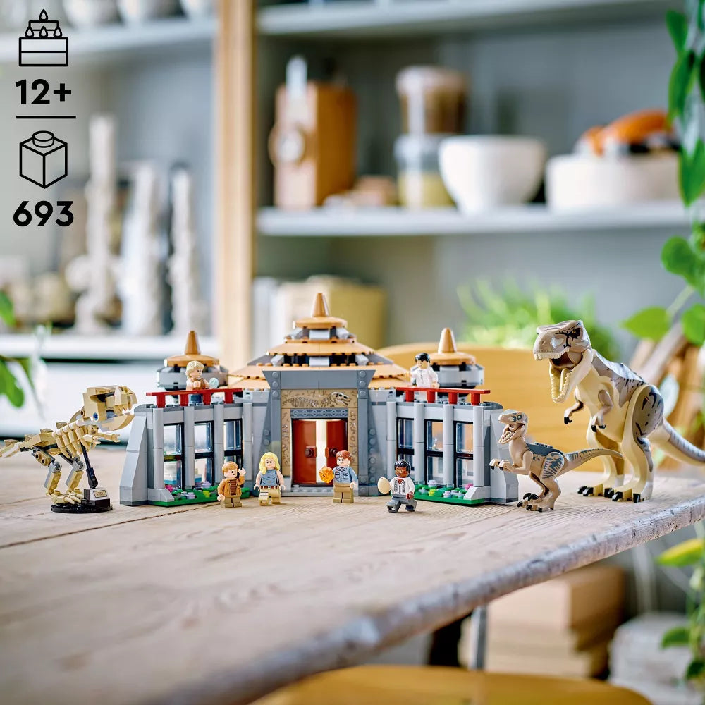 LEGO Jurassic Park Visitor Center T-Rex &amp; Raptor Attack Building Set (76961)