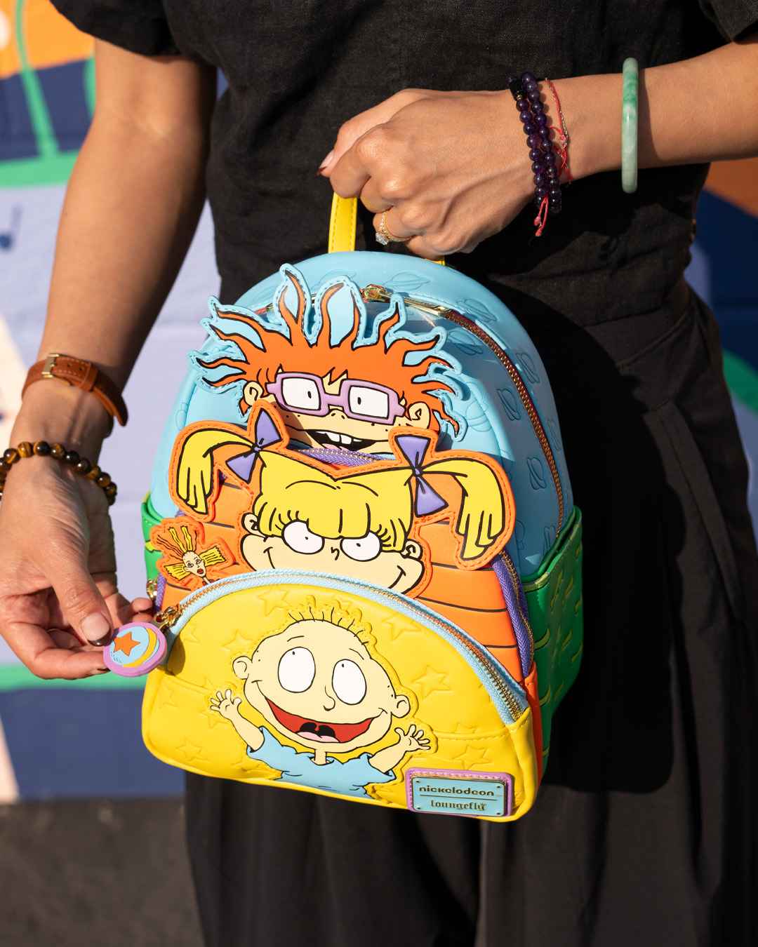 Loungefly Nickelodeon Rugrats Tommy, Chucky And Angelica Triple Pocket Mini Backpack - 707 Street Exclusive