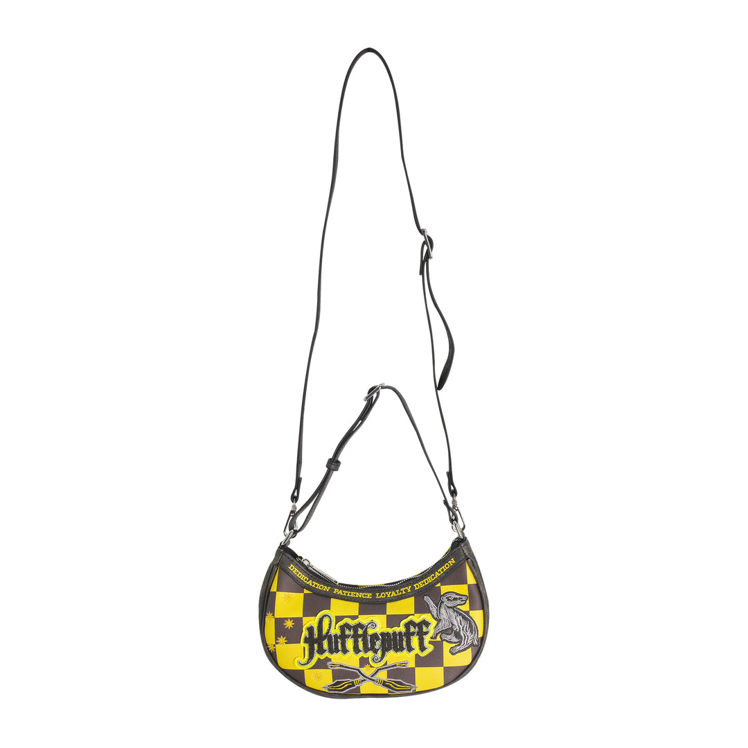 Fred Segal Harry Potter Checker Hufflepuff Shoulder Bag - Front Full Strap Length