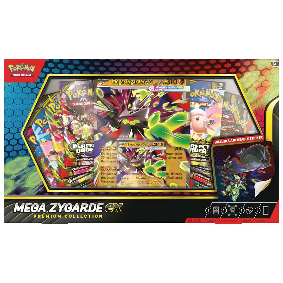 Pokemon TCG: Mega Zygarde ex Premium Collection with 8 Booster Packs