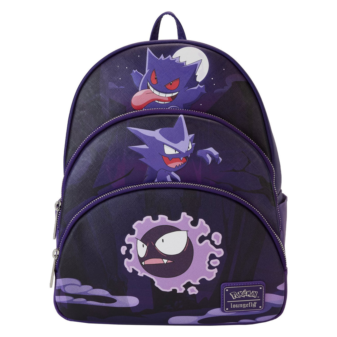 Loungefly Pokemon Gengar Evolution Triple Pocket Mini Backpack - Front