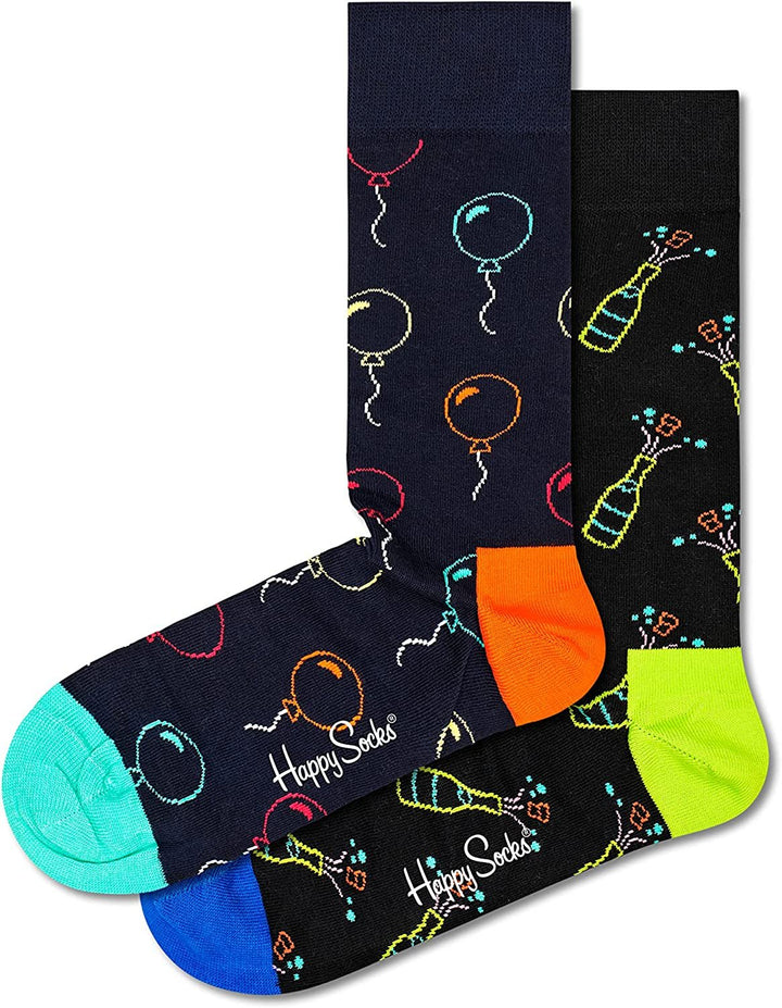 Happy Socks colorful and fun Socks for Men and Women 2-Pack Feeling Lucky Socks Gift Set Size 9-11