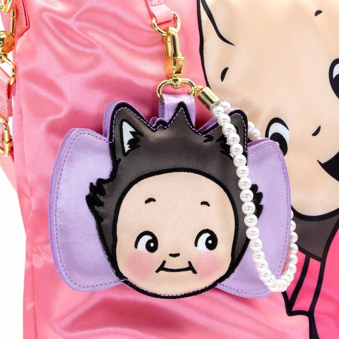 Whatever Makes You Happy Kewpie Cat Bow Wristlet Padded Card Holder