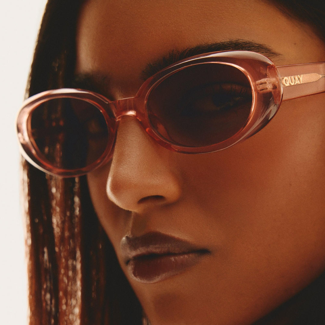 Quay - Womens Sunglasses, Round Lenses with UV Protection (Felt Cute, Primrose)