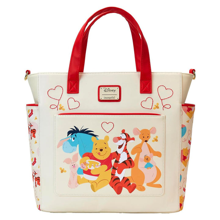 Loungefly Disney Winnie The Pooh &amp; Friends Hearts Convertible Backpack &amp; Tote Bag