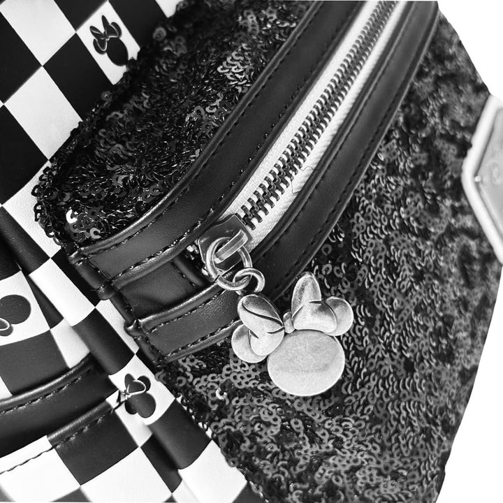 Loungefly Disney Minnie Mouse Checkered Sequin Womens Backpack