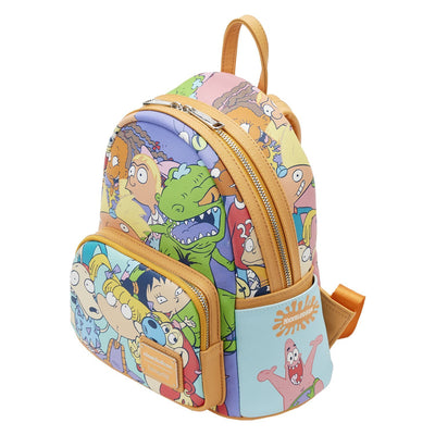 Loungefly Nickelodeon Nick 90s Color Block Allover Print Mini Backpack