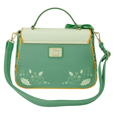Loungefly Disney Peter Pan Tinker Bell Holiday Sequin Crossbody Bag with Charms
