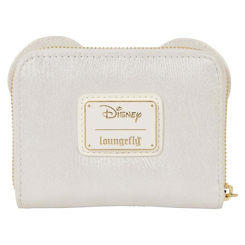 Loungefly Disney Minnie Mouse Iridescent Lace Wedding Zip Around Wallet