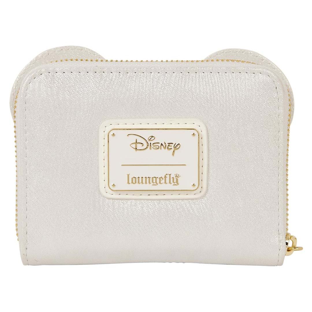 Loungefly Disney Minnie Mouse Iridescent Lace Wedding Zip Around Wallet