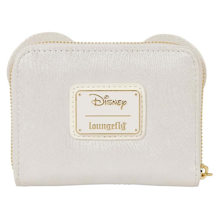 Loungefly Disney Minnie Mouse Iridescent Lace Wedding Zip Around Wallet