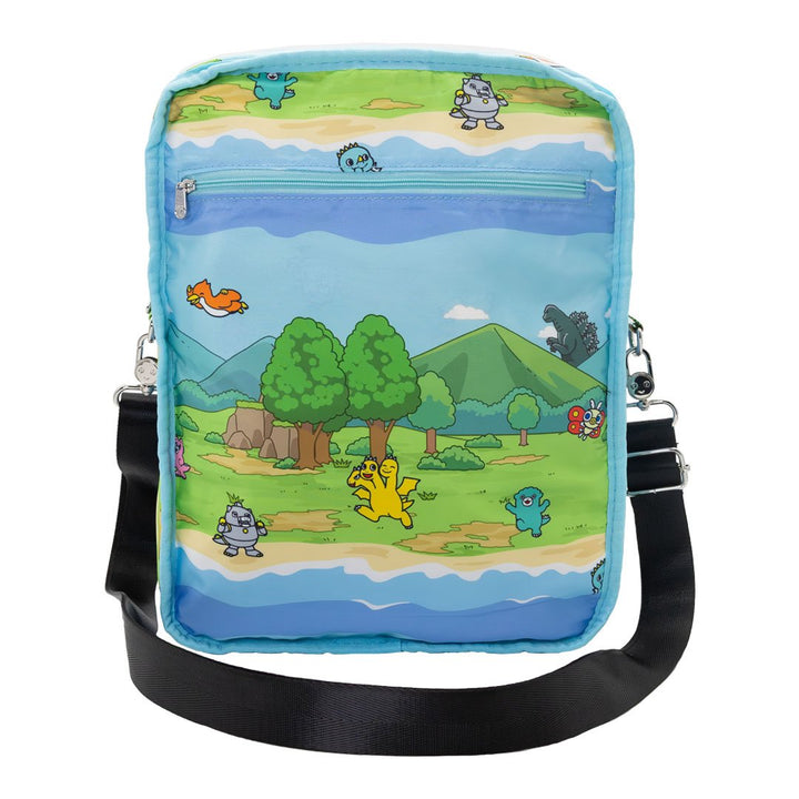 Whatever Makes You Happy Chibi Godzilla Raids Again Reversible/Convertible Crossbody Bag