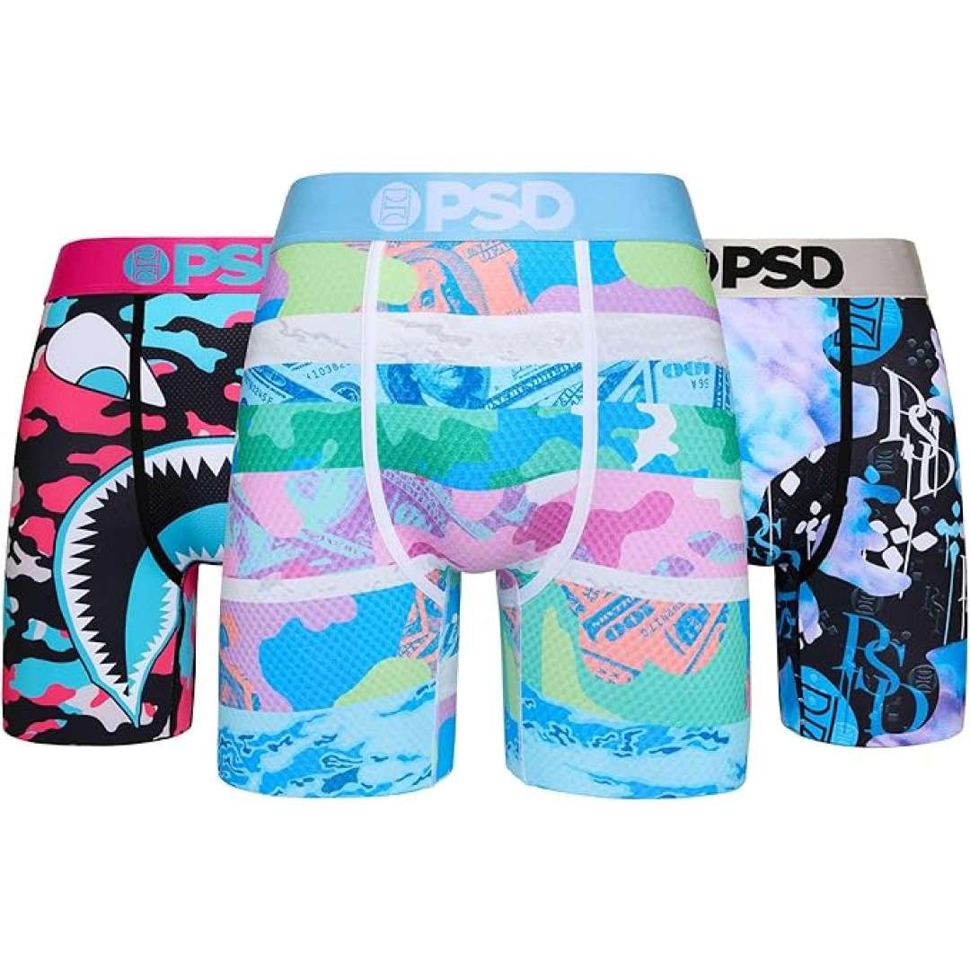 PSD Underwear Men's Camo Drip Boxer Briefs 3-Pack