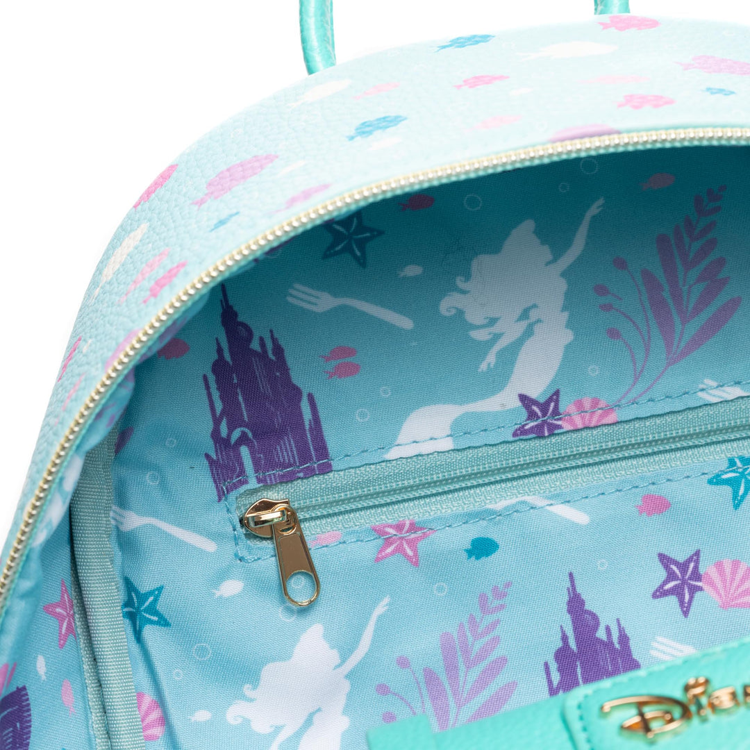 Wondapop Disney The Little Mermaid Under The Sea 11" Vegan Leather Mini Daypack