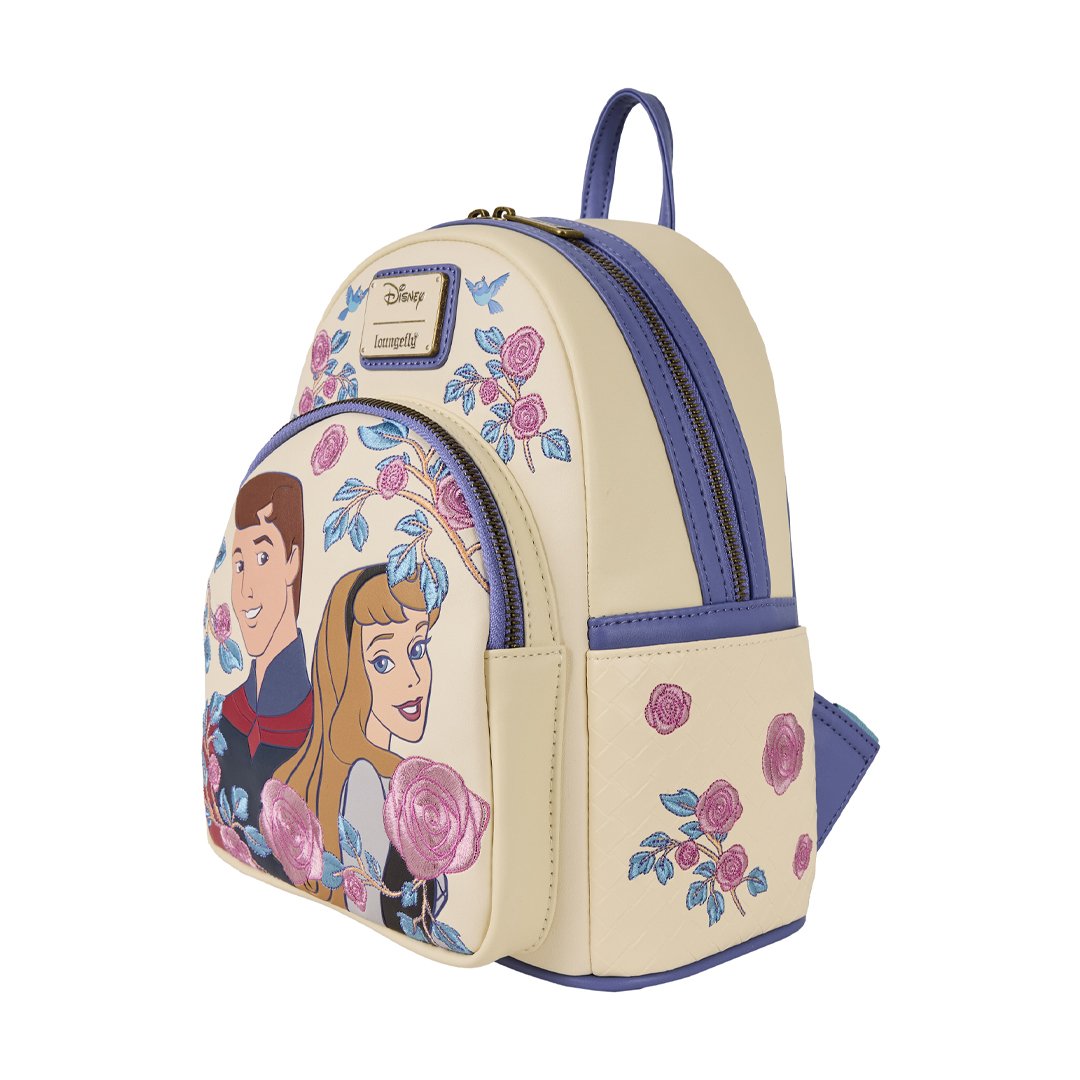 Loungefly Disney Sleeping Beauty Princess Aurora &amp; Prince Phillip Floral Mini Backpack