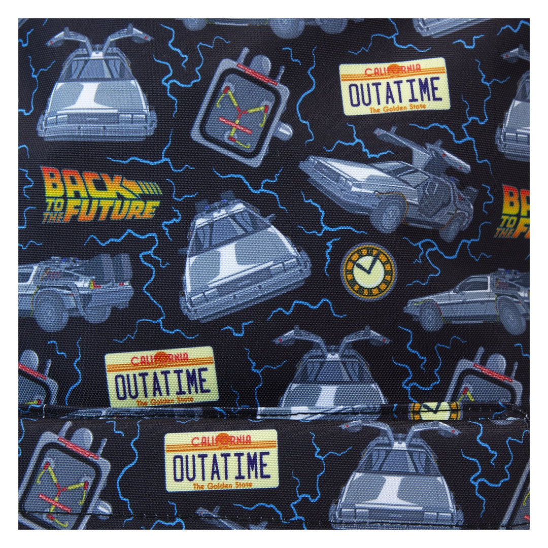 Loungefly Universal Back To The Future 40th Anniversary All-Over Print Nylon Full-Size Backpack
